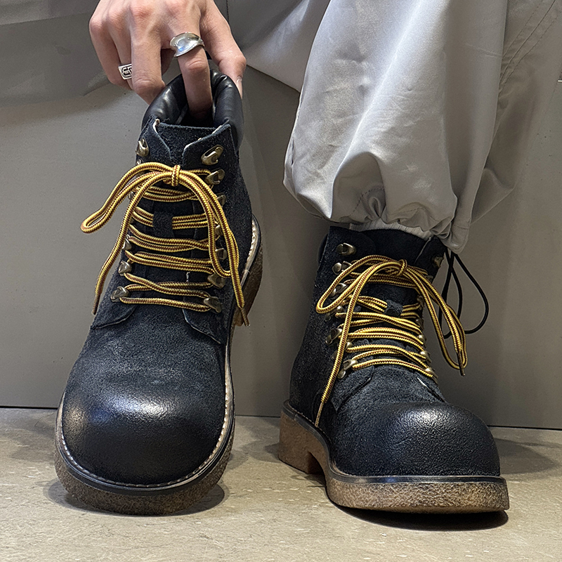 Chi Wolf Кремовые ботинки Crew Martin мужские, цвет Beige — фото 4