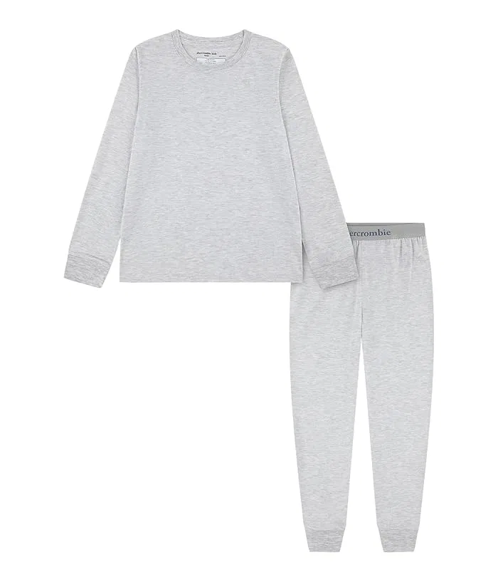 Пижама с длинным рукавом и джоггерами Core Long Sleeve Joggers Sleep Set abercrombie kids, Bright White