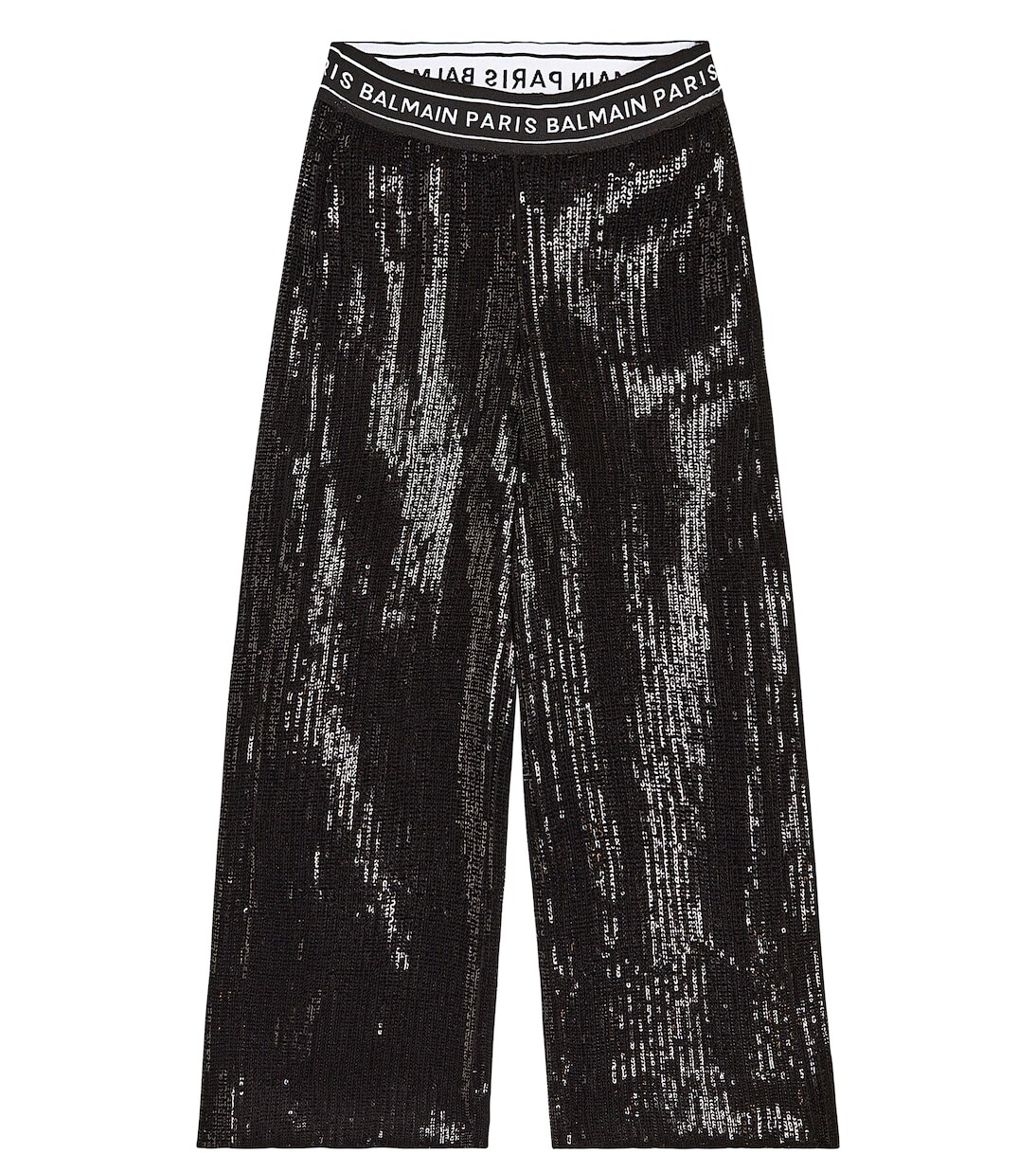 

Широкие брюки с пайетками Balmain Kids, черный