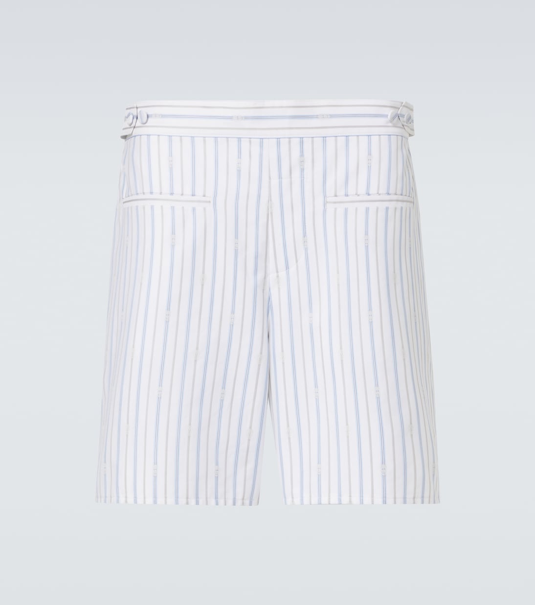 

Полосатые хлопковые бермуды McQueen, White-Blue-Grey