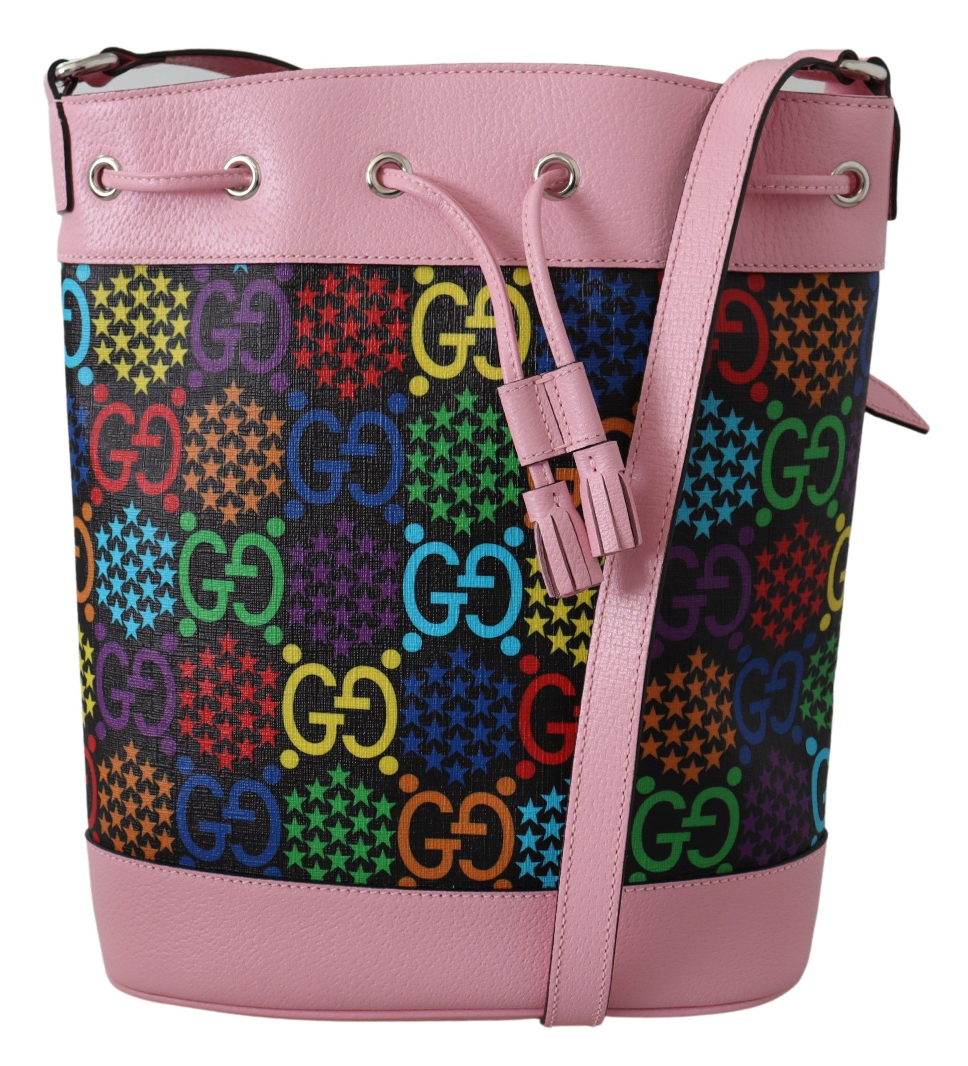 

Элегантная разноцветная сумка через плечо из кожи и холста Gucci, мультиколор