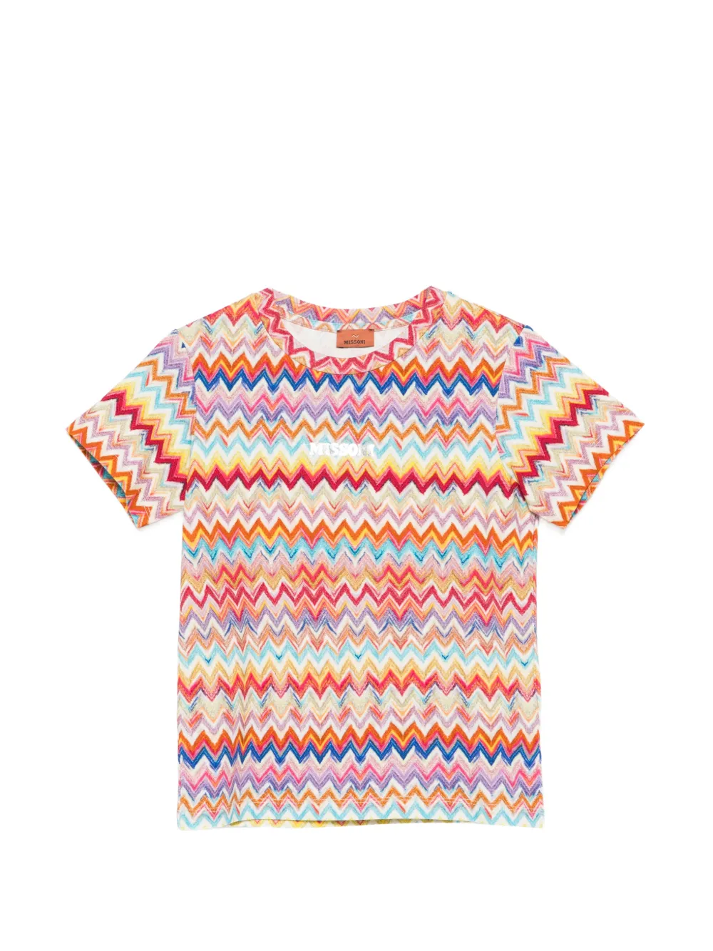 

Футболка с короткими рукавами и зигзагообразным узором Missoni Kids, белый