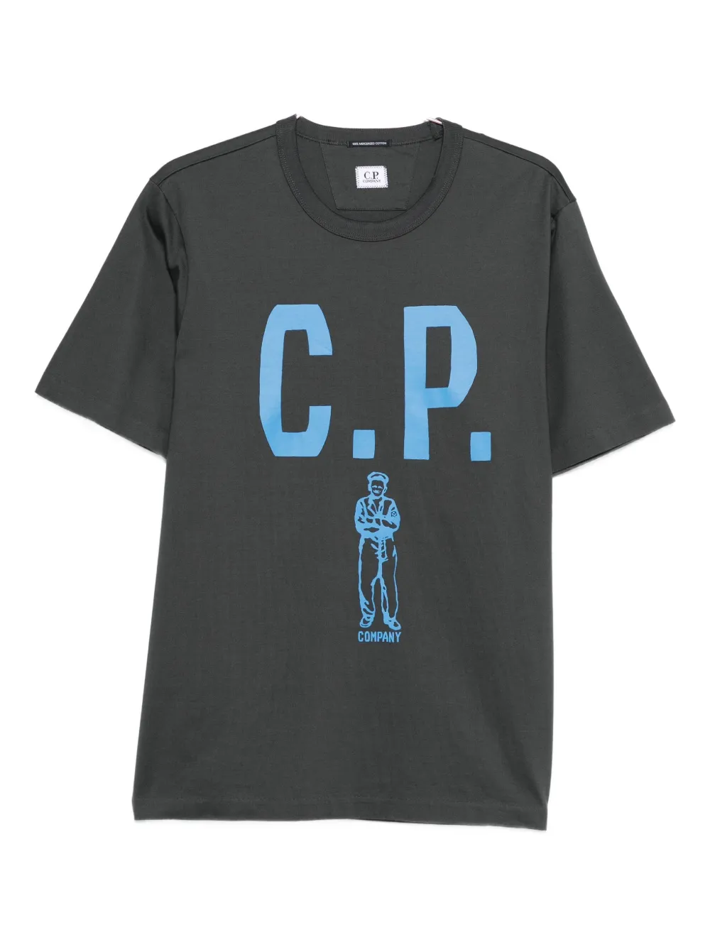 

Футболка с принтом логотипа C.P. Company, серый