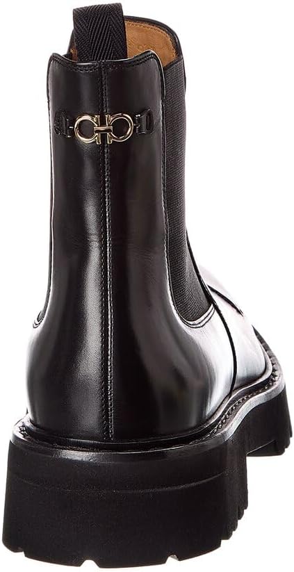 Мужские ботинки Chelsea Ferragamo Genuine GEORGE 2 из черной кожи с застежкой Gancini (Salvatore, Nero) — фото 3