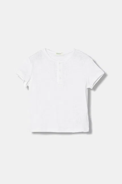 Футболка с коротким рукавом из льна United Colors of Benetton, белый