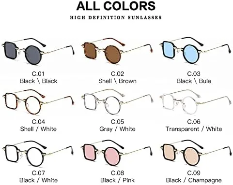 

Солнцезащитные очки для женщин, круглые солнцезащитные очки в стиле ретро, ​​солнцезащитные очки для мужчин с защитой от УФ-излучения UV400 MTZJH, Clear Anti Blue