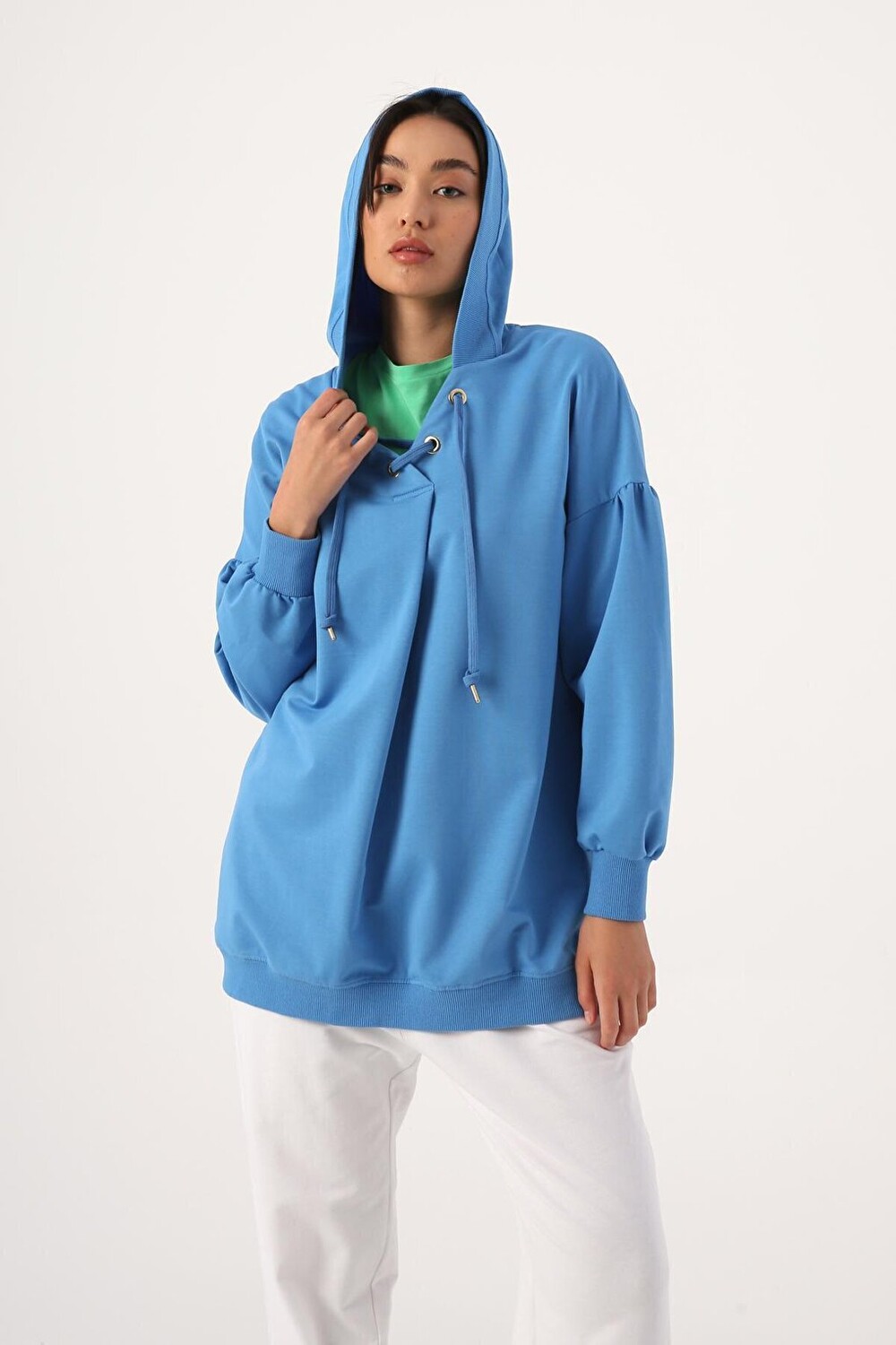 

Толстовка Saks Oversize с капюшоном и воротником ALL DAY