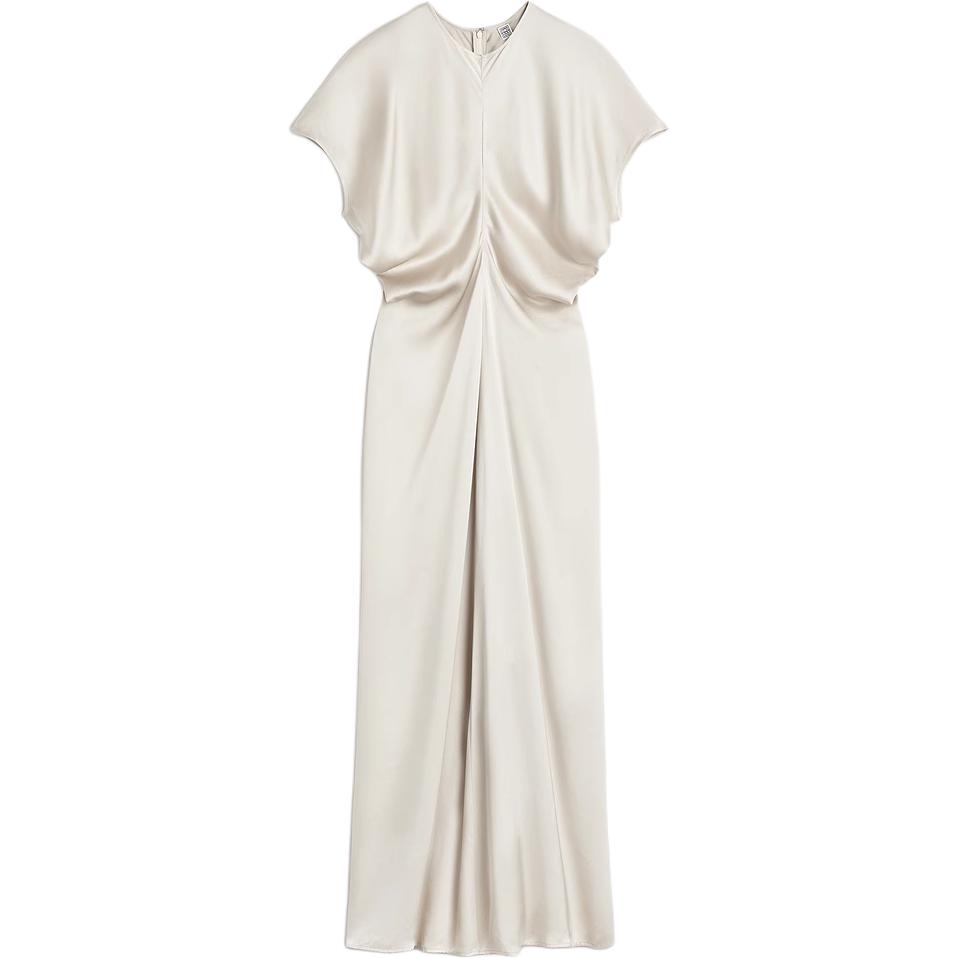 

TOTEME Женское короткое платье с короткими рукавами pearl white