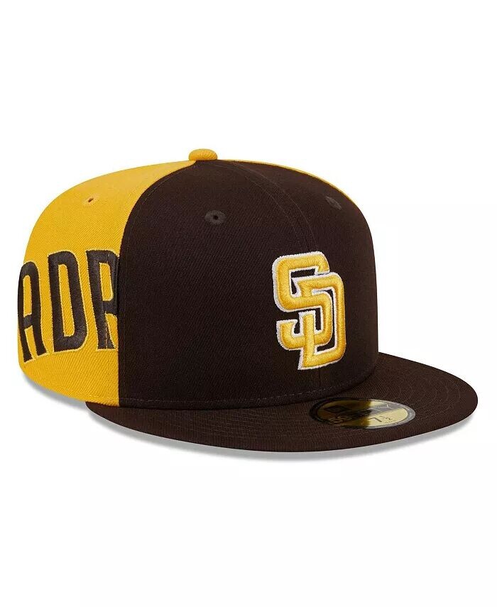 

Мужская коричнево-золотая приталенная шляпа San Diego Padres Gameday Sideswipe 59fifty New Era, коричневый