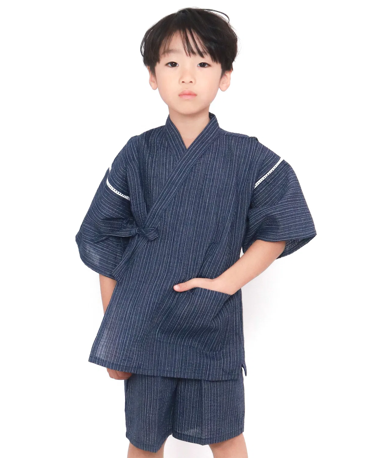 Детское кимоно Jinbei из хлопка синего цвета