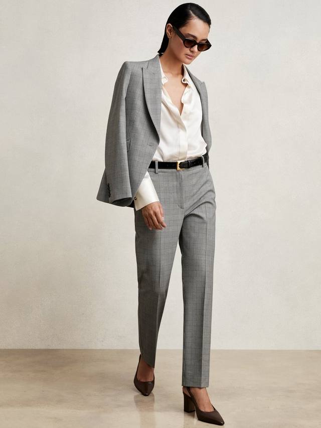 

Брюки Brooklyn Petite Check Slim Fit Reiss, Grey