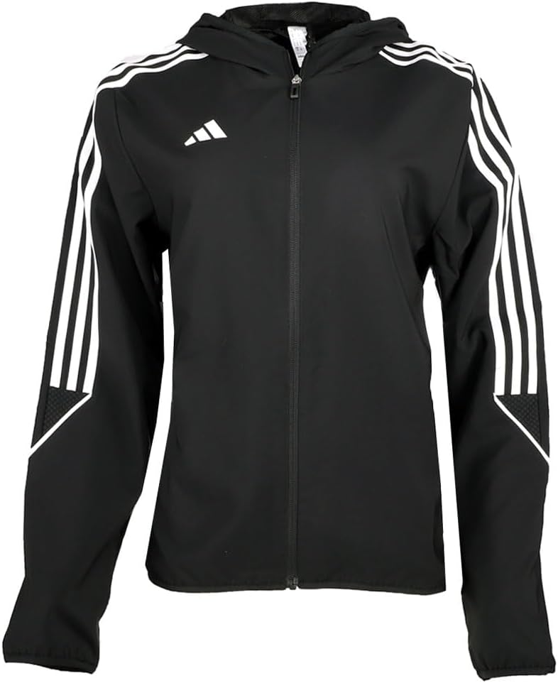 Женская ветровка Adidas спортивная с капюшоном, черный — фото 3