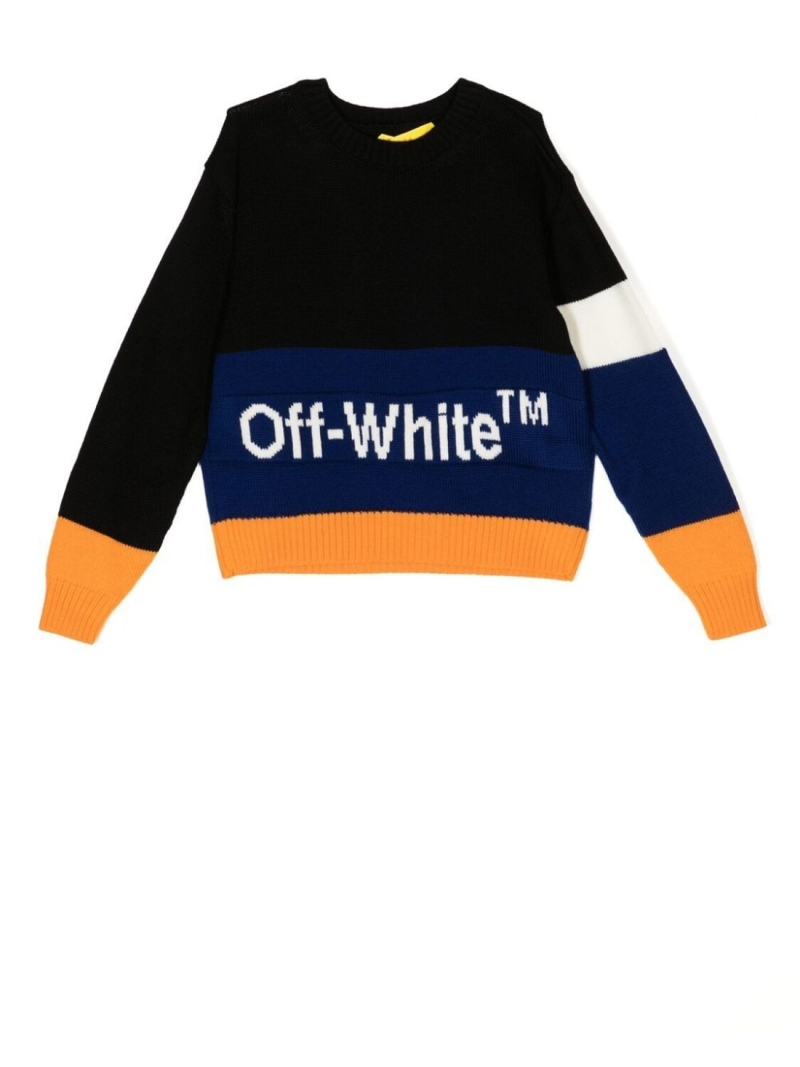 

Off-White Kids джемпер вязки интарсия со вставками, черный
