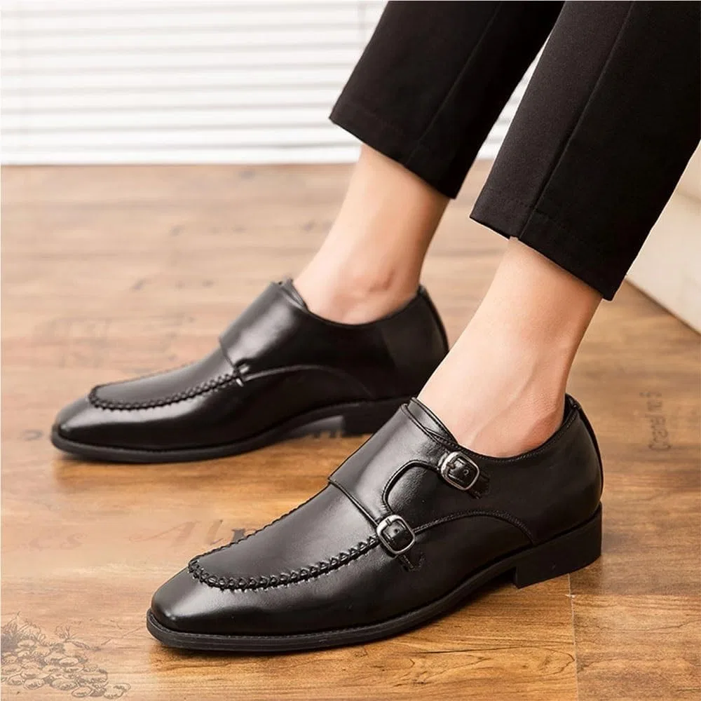 Лоферы мужские кожаные Formal Oxford Shoes, Black UOPYNE — фото 3