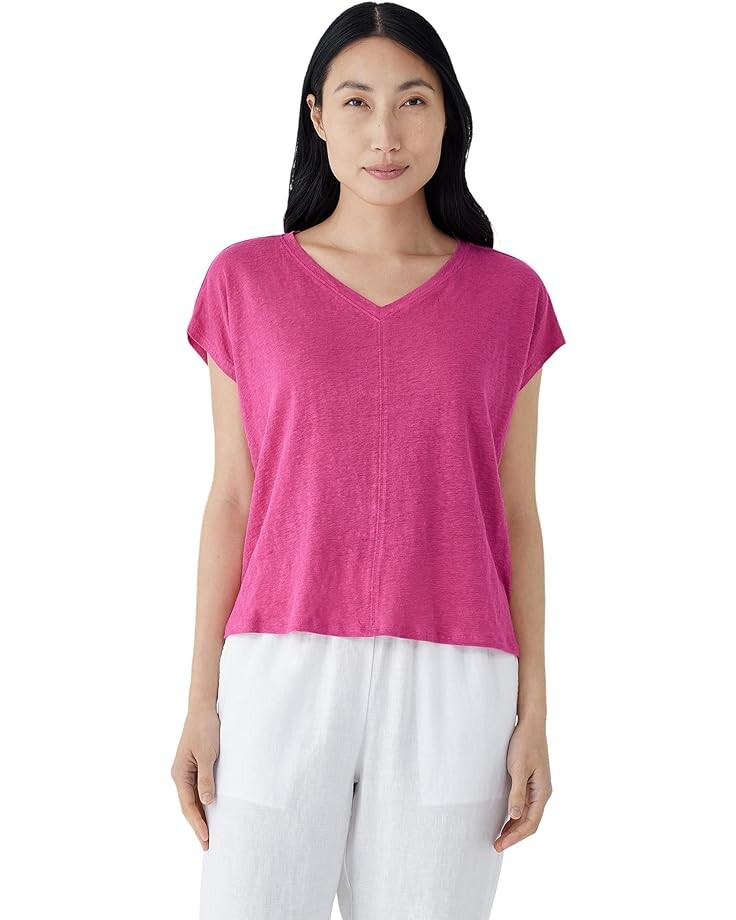 

Футболка Eileen Fisher V Neck Square, цвет Geranium