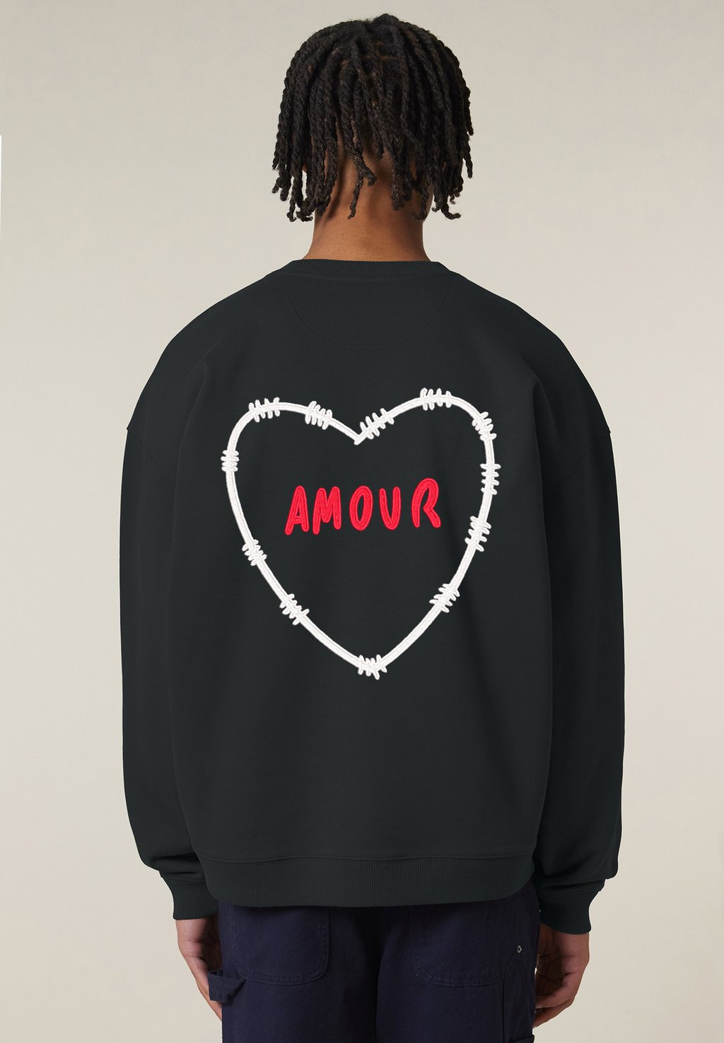

Толстовка AMOUR BACK EMBROIDERY UNISEX OVERSIZE Mira Paris, черный