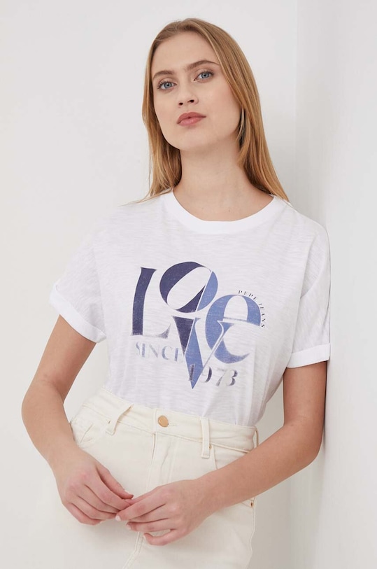 

Хлопковая футболка JAX Pepe Jeans, белый