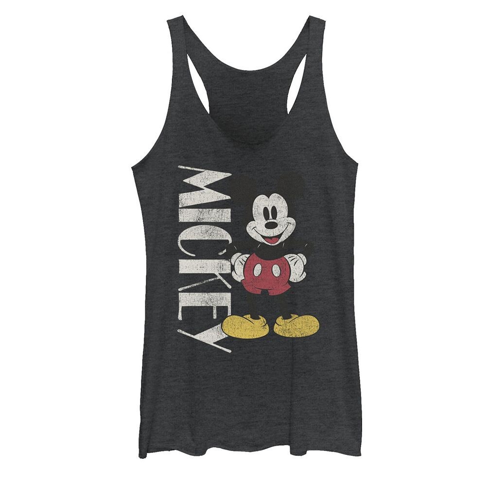 

Майка Disney's Mickey And Friends Mickey Vintage Stance Junior с рисунком Racerback для детей, цвет Black Heather