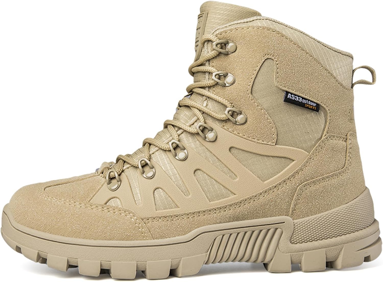 

Мужские легкие тактические ботинки на шнуровке Tengfeifly, бежевый