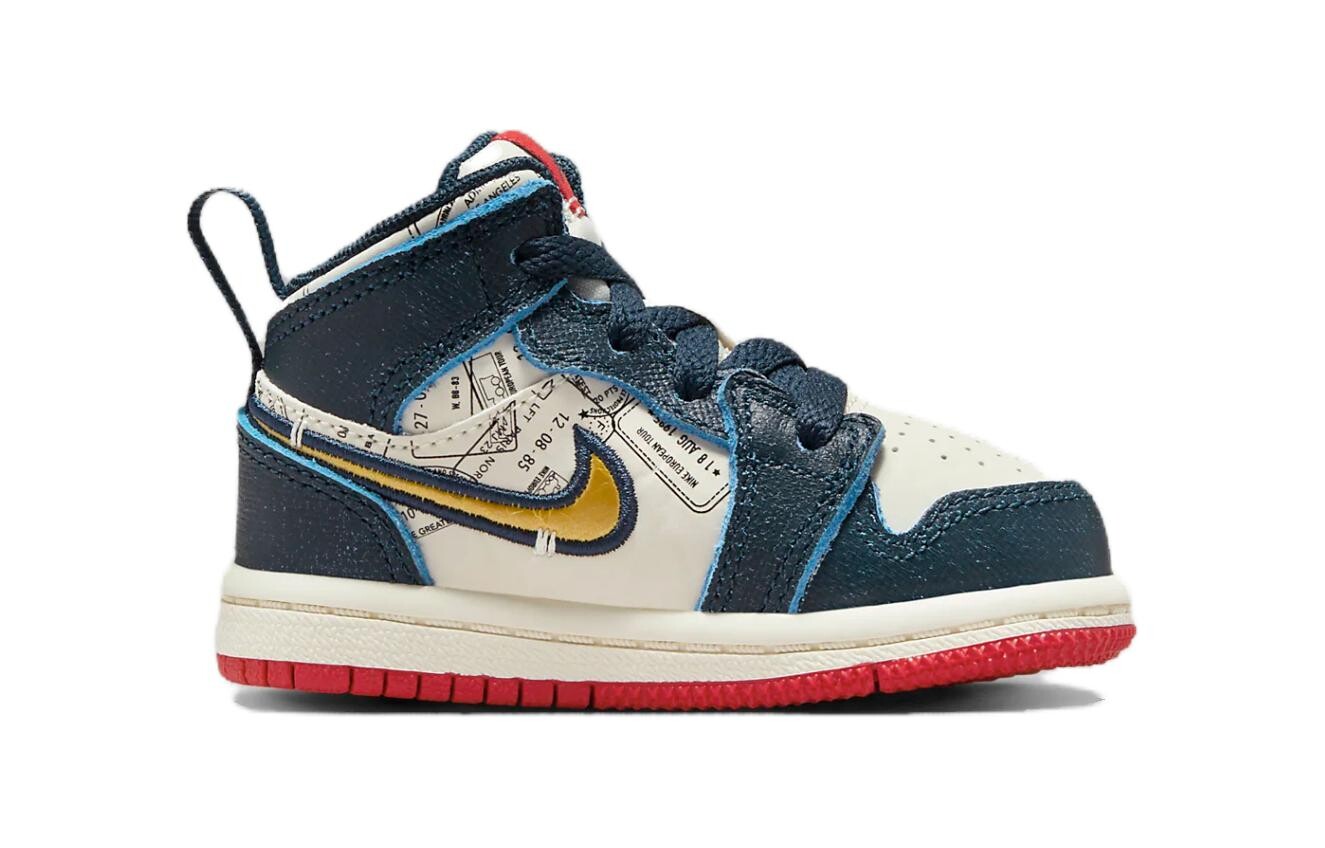 Кроссовки Air Jordan 1 Toddler Shoes TD, синий/красный — фото 2