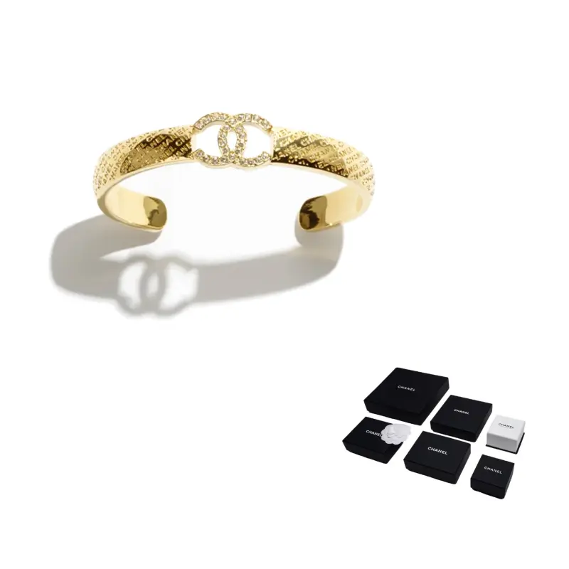 

CHANEL Металлические, с кристаллами, браслеты Women's Gold