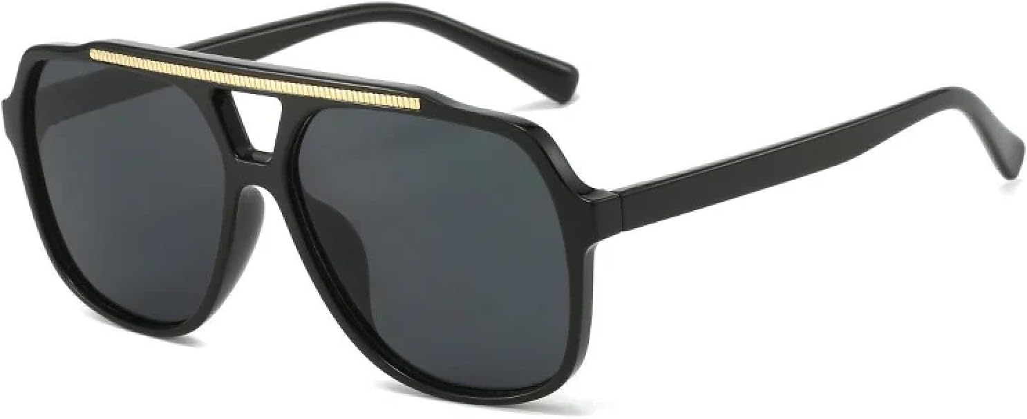 

Женские солнцезащитные очки с двойной перемычкой, модные, с прозрачными градиентными линзами Ocean, защита от УФ-излучения UV400. Мужские солнцезащитные очки с двойной перемычкой HHZZYVY, Black Gray