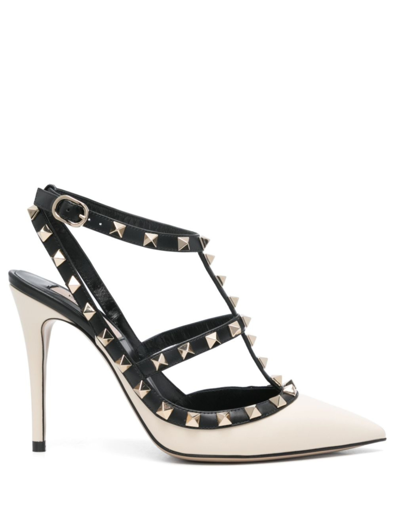 Valentino Garavani туфли с декором Rockstud 100, нейтральный цвет
