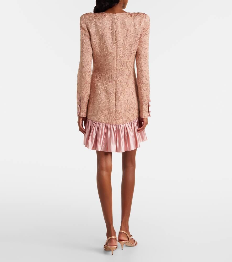 Мини-платье матлессе из смеси шерсти и шелка Valentino, Rosa Antico — фото 3