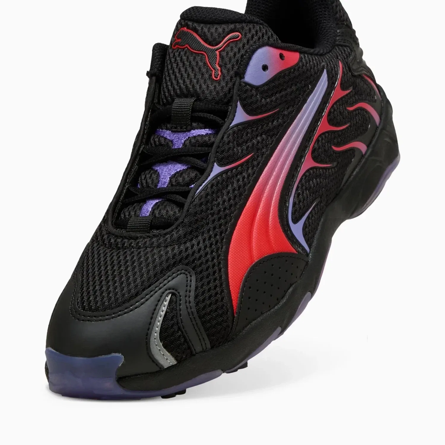 Мужские низкие кроссовки Puma Inhale 401560-02, черные с красными вставками, модель ZAP1244 — фото 4