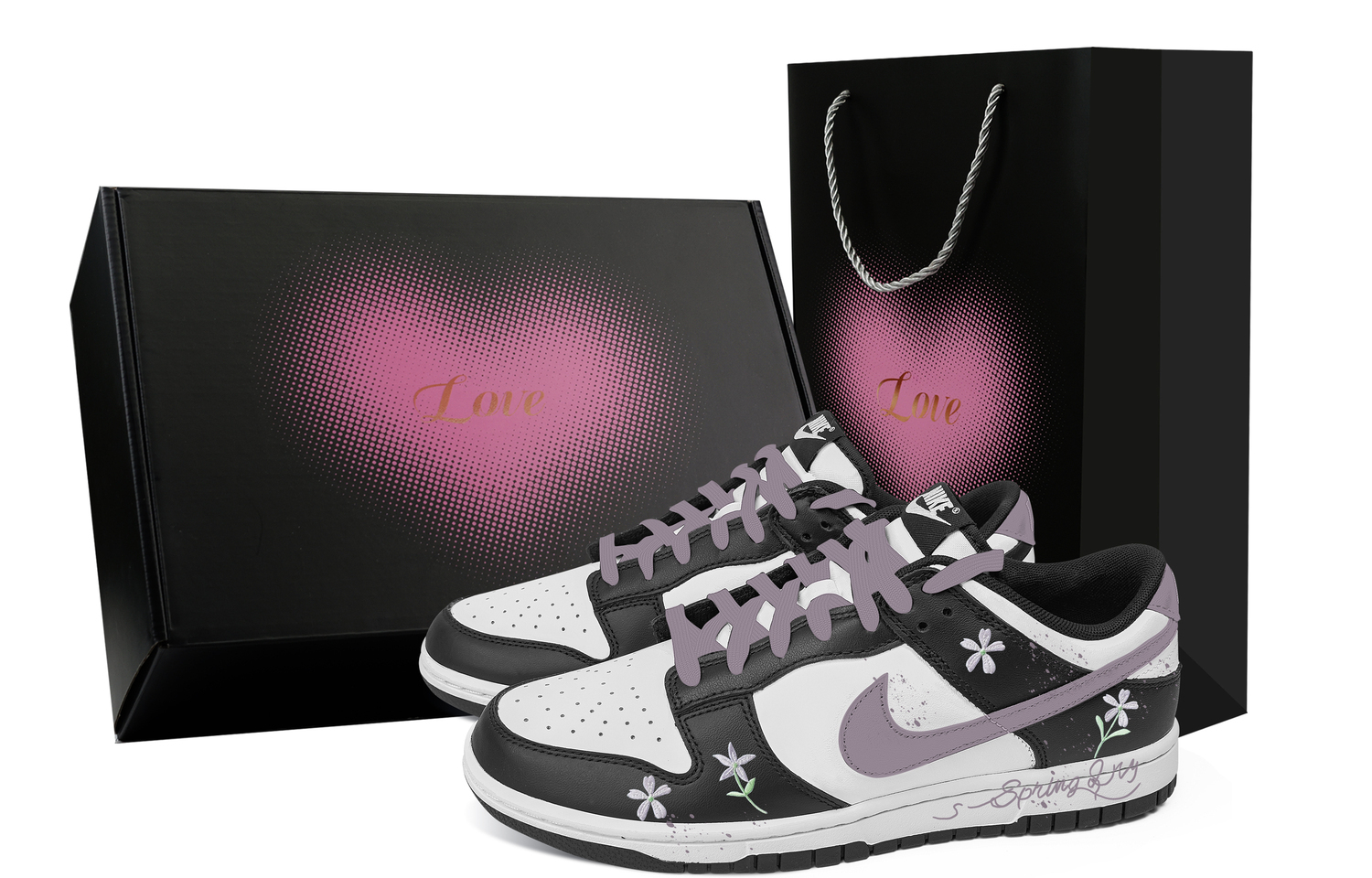 

Nike Кроссовки для скейтбординга Dunk Bouquet Romantic, устойчивые к истиранию, низкие, унисекс, черно-фиолетовые