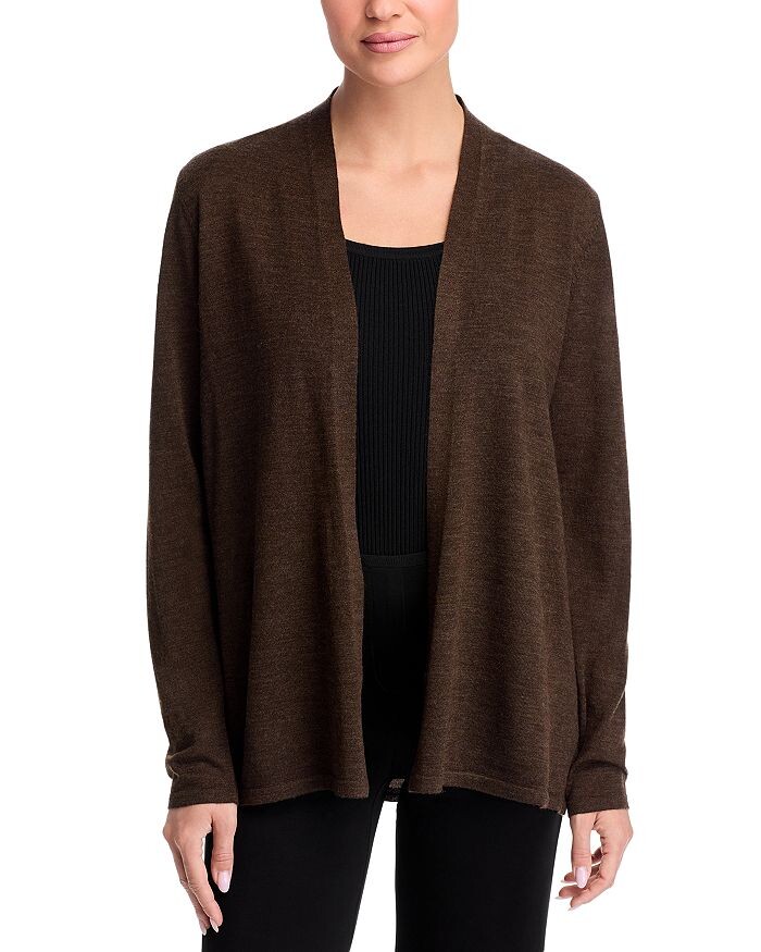 

Eileen Fisher Шерстяной кардиган с открытой передней частью, коричневый
