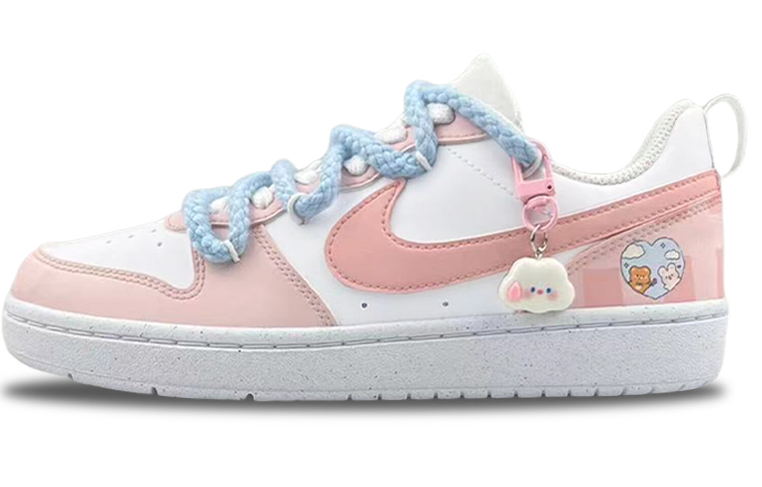 

Кроссовки Nike Court Borough Skateboarding Shoes Women's Low-top Blue/White/Pink, синий/белый/розовый