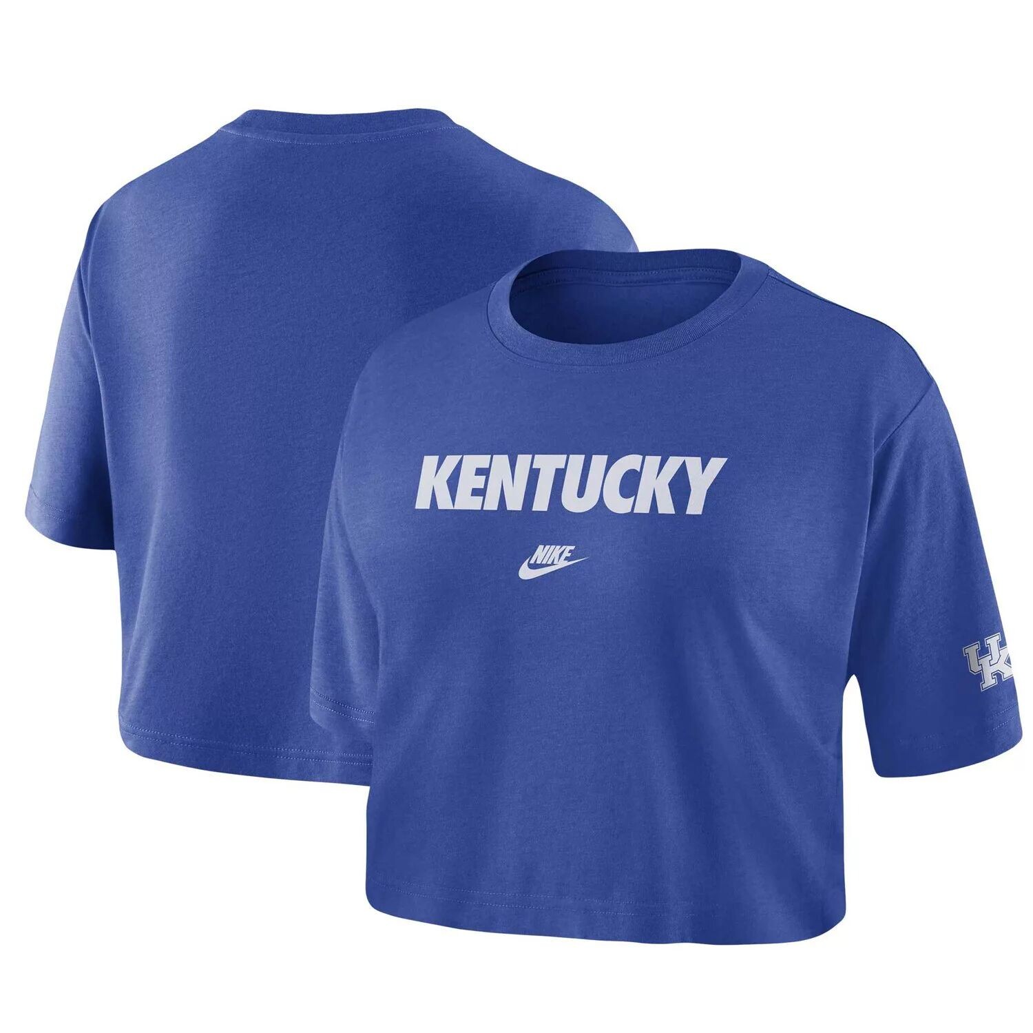

Женская укороченная футболка Nike Royal Kentucky Wildcats с надписью Nike