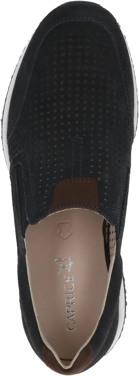 Туфли CAPRICE Herren Slipper aus Leder mit Lochmuster, Navy Nappa — фото 2