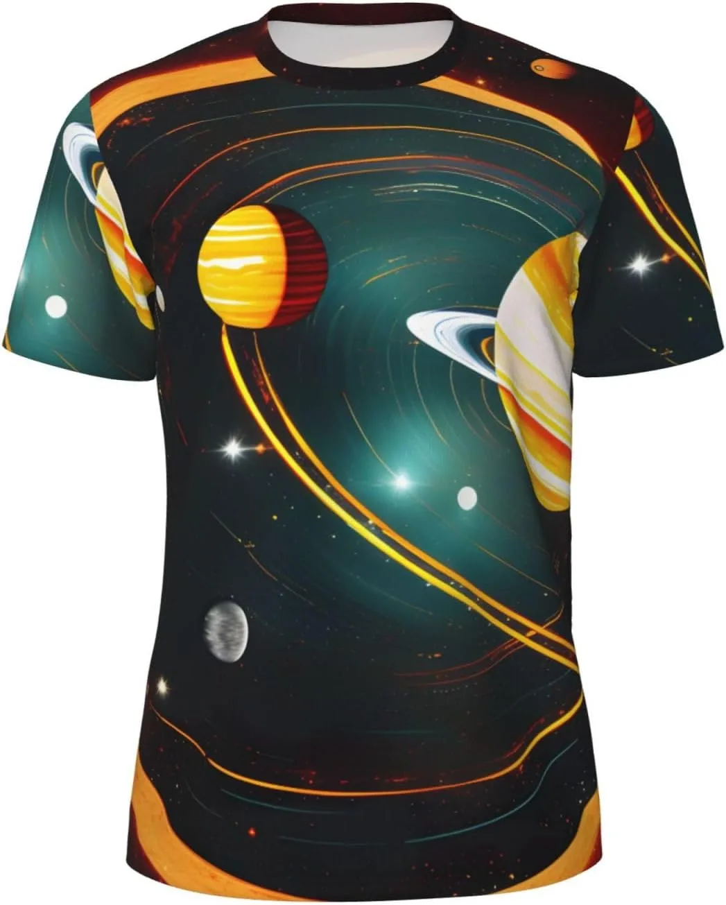 

Футболка с принтом солнечной системы Jupiter Saturn, летняя, легкая и дышащая SDFHU