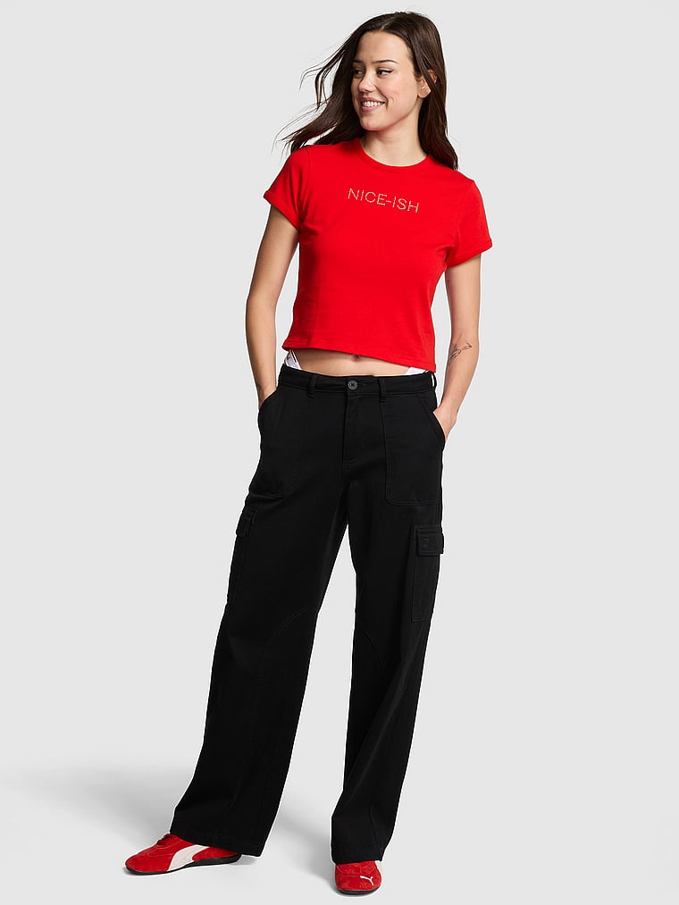 

Футболка из хлопка в стиле ретро Pink, bright vermillion santas fav