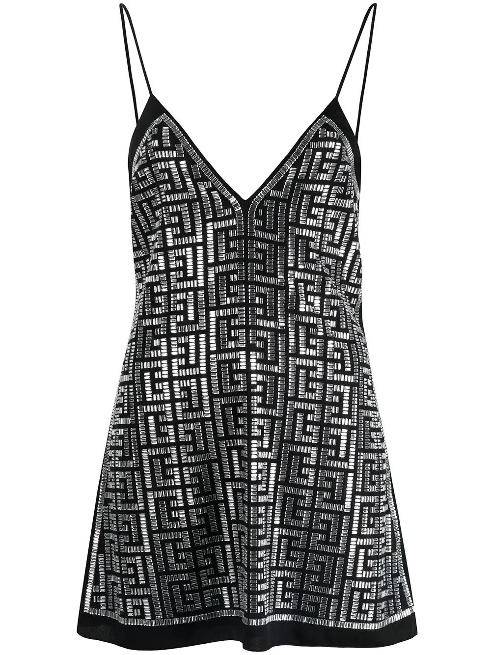 Топ без рукавов с кристаллами Balmain, черный