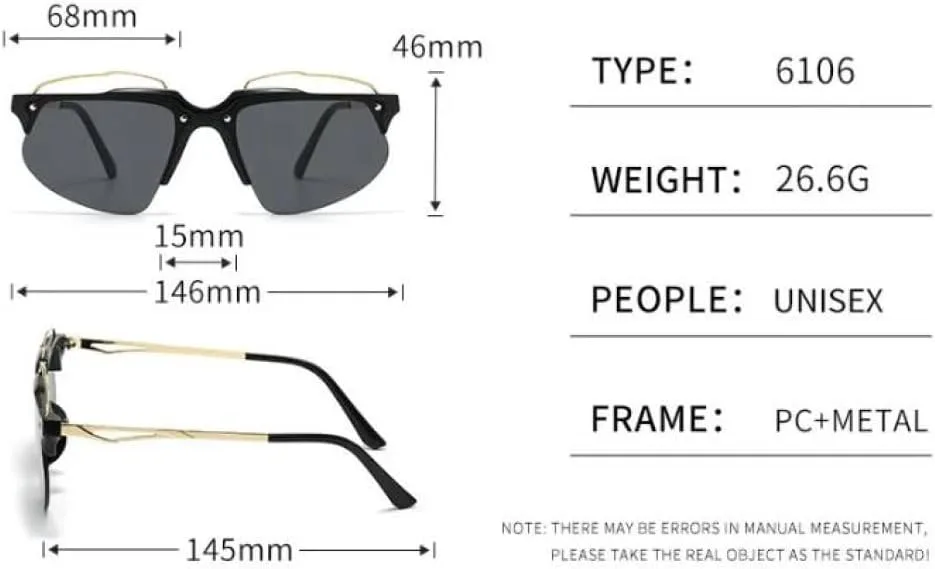 

Модные солнцезащитные очки без оправы 2027 года для женщин, ретро-очки квадратной формы, панк-очки для мужчин, стильные летние очки для отдыха на природе MTZJH, C7
