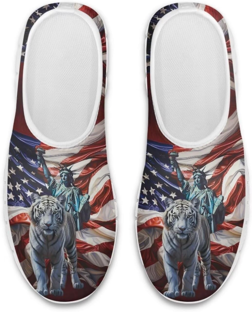 

Кроссовки Chaqlinс перфорацией с американским флагом, унисекс, Usa Flag Tiger Statue of Liberty