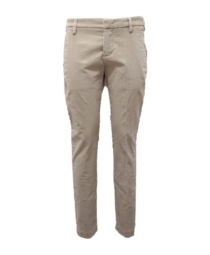 

Брюки из вельвета узким кроем кремового цвета Entre Amis, белый