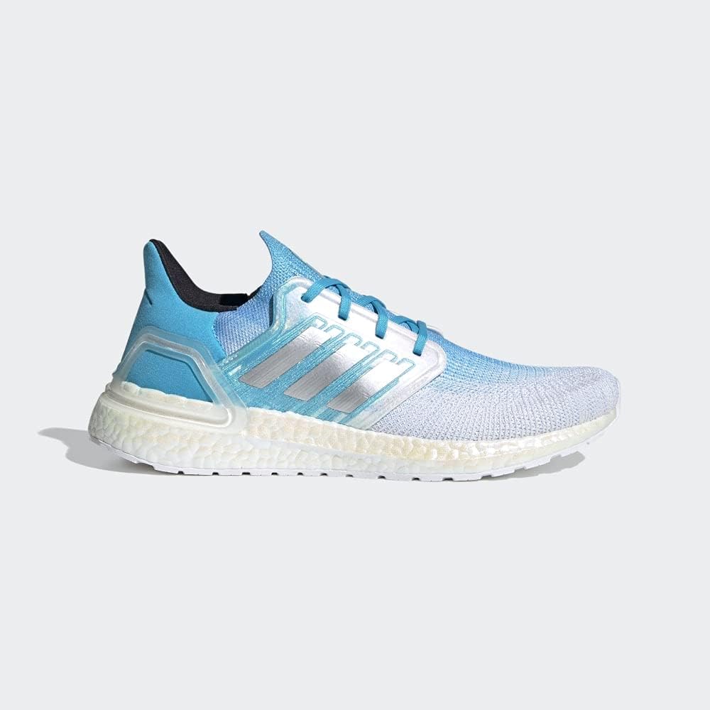 Мужские беговые кроссовки Adidas Ultraboost 20, белый/металлик — фото 2