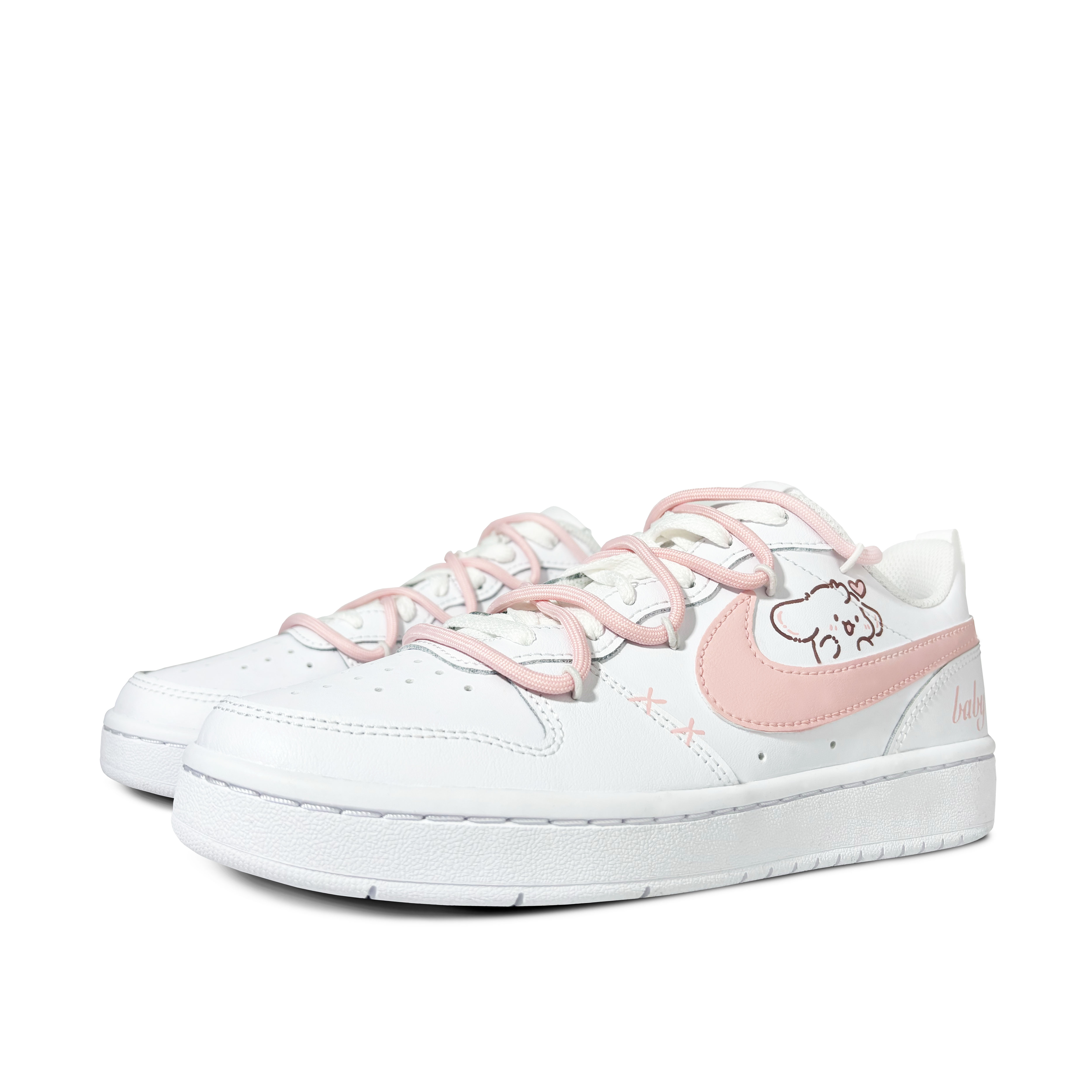 Nike Детские кроссовки для скейтбординга Court Borough Low 2 с низким верхом, белые, для подростков — фото 3