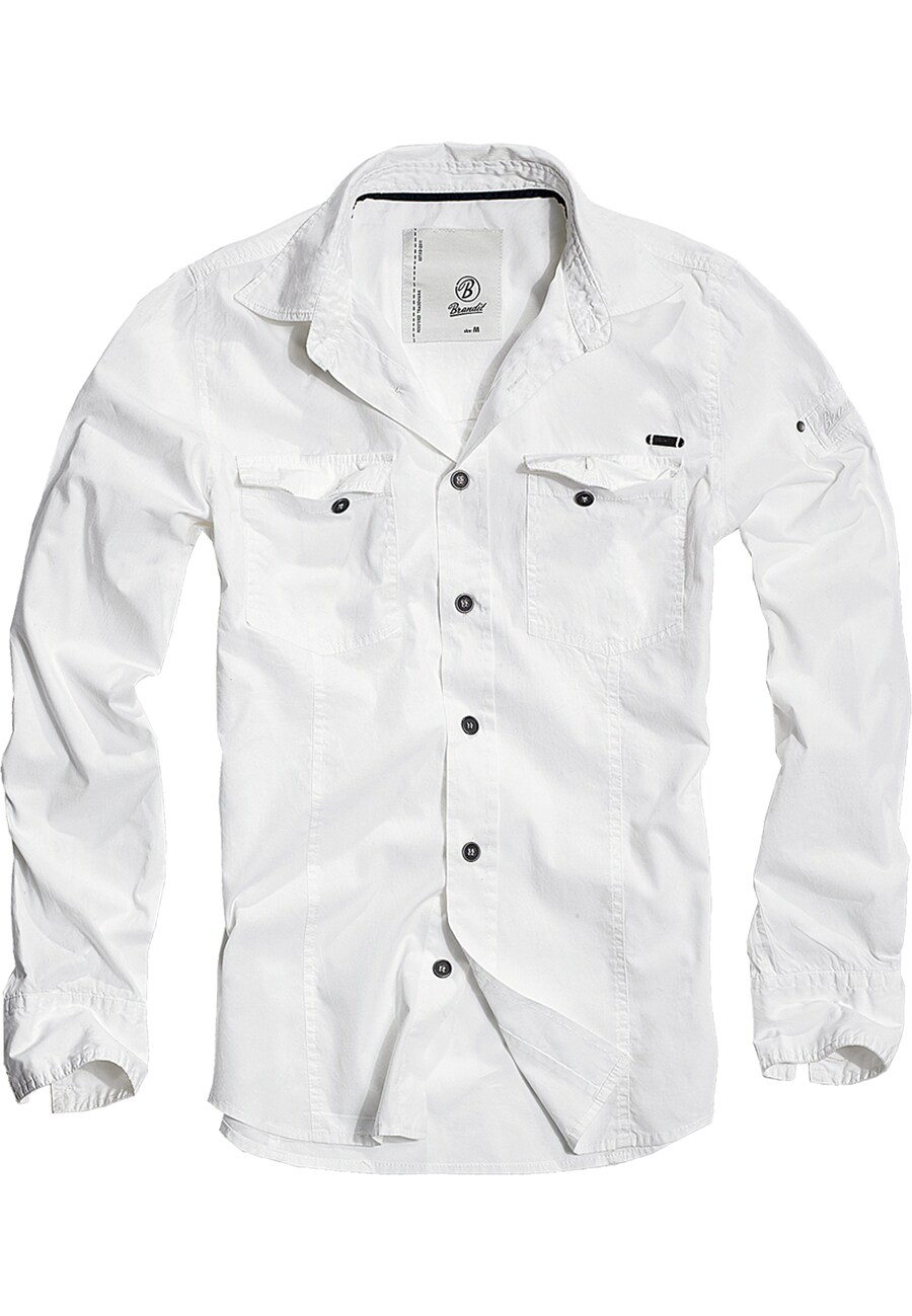 

Повседневная рубашка Brandit Slim fit Button Up Shirt, белый