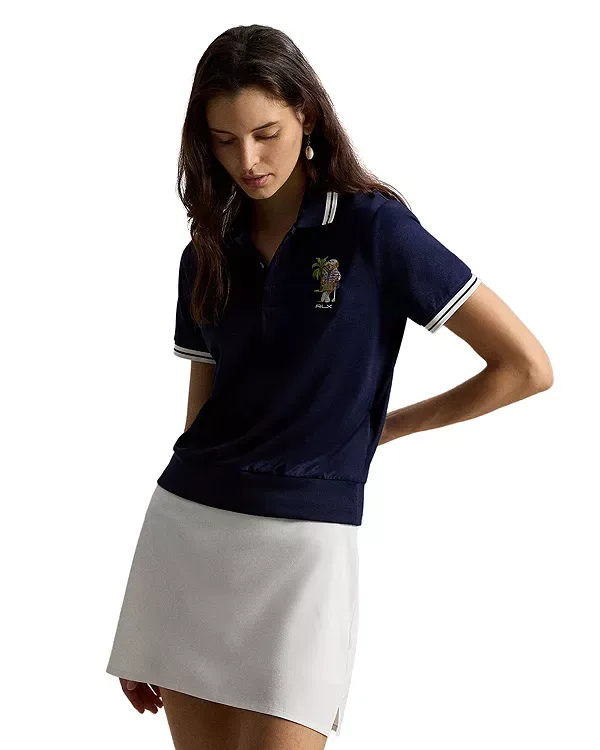 Футболка-Поло с изображением медведя поло Ralph Lauren, Navy