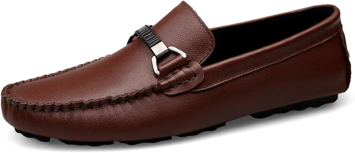 Мокасины кожаные Loafers Brown EXAMEEEU