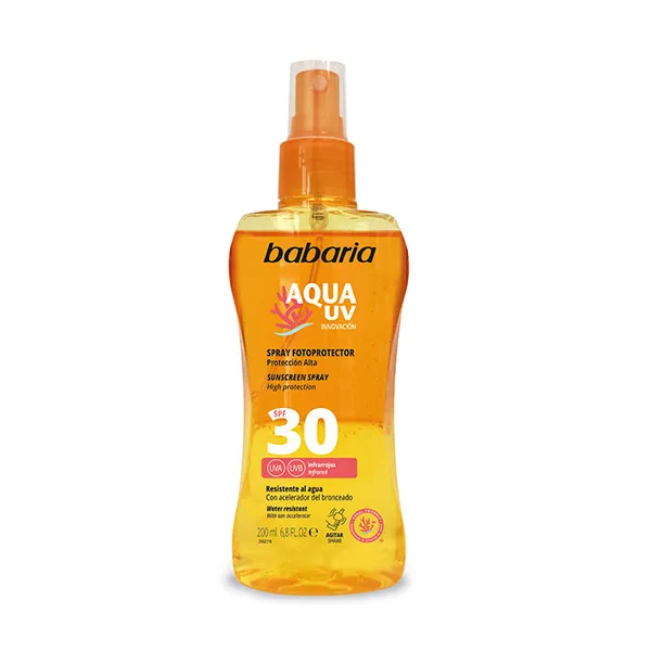 

Двухфазный защитный спрей Aqua Uv Spra Fotoprotector Spf30 Babaria, 200 ml