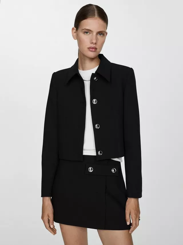 

Куртка Mango Doris Collared, черный