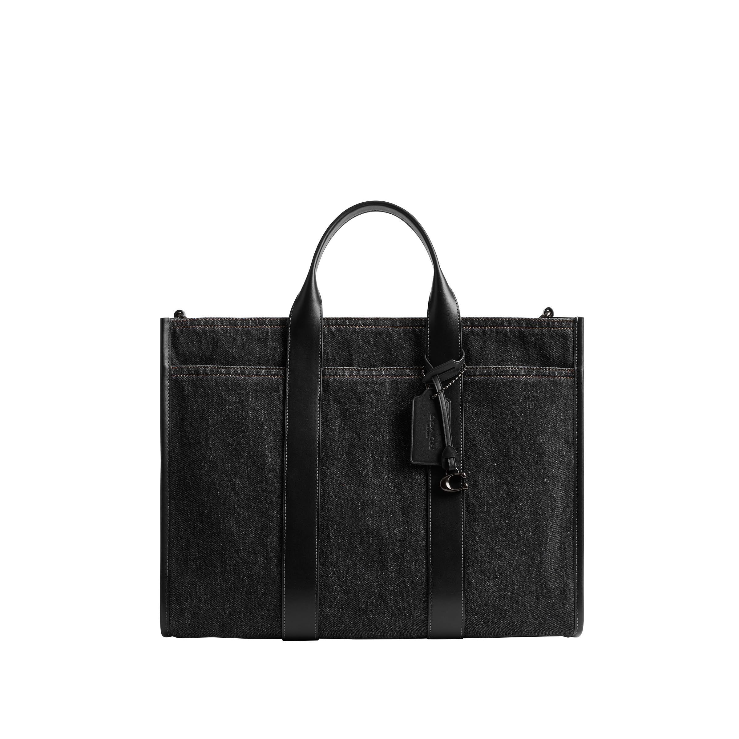 

Сумка-тоут COACH Wesley Tote In Denim, цвет Washed Black, Черный, Сумка-тоут COACH Wesley Tote In Denim, цвет Washed Black