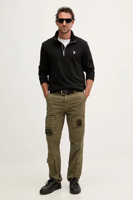 Худи мужское с молнией DHM LB 1/4 ZIP U.S. Polo Assn., черный — фото 2