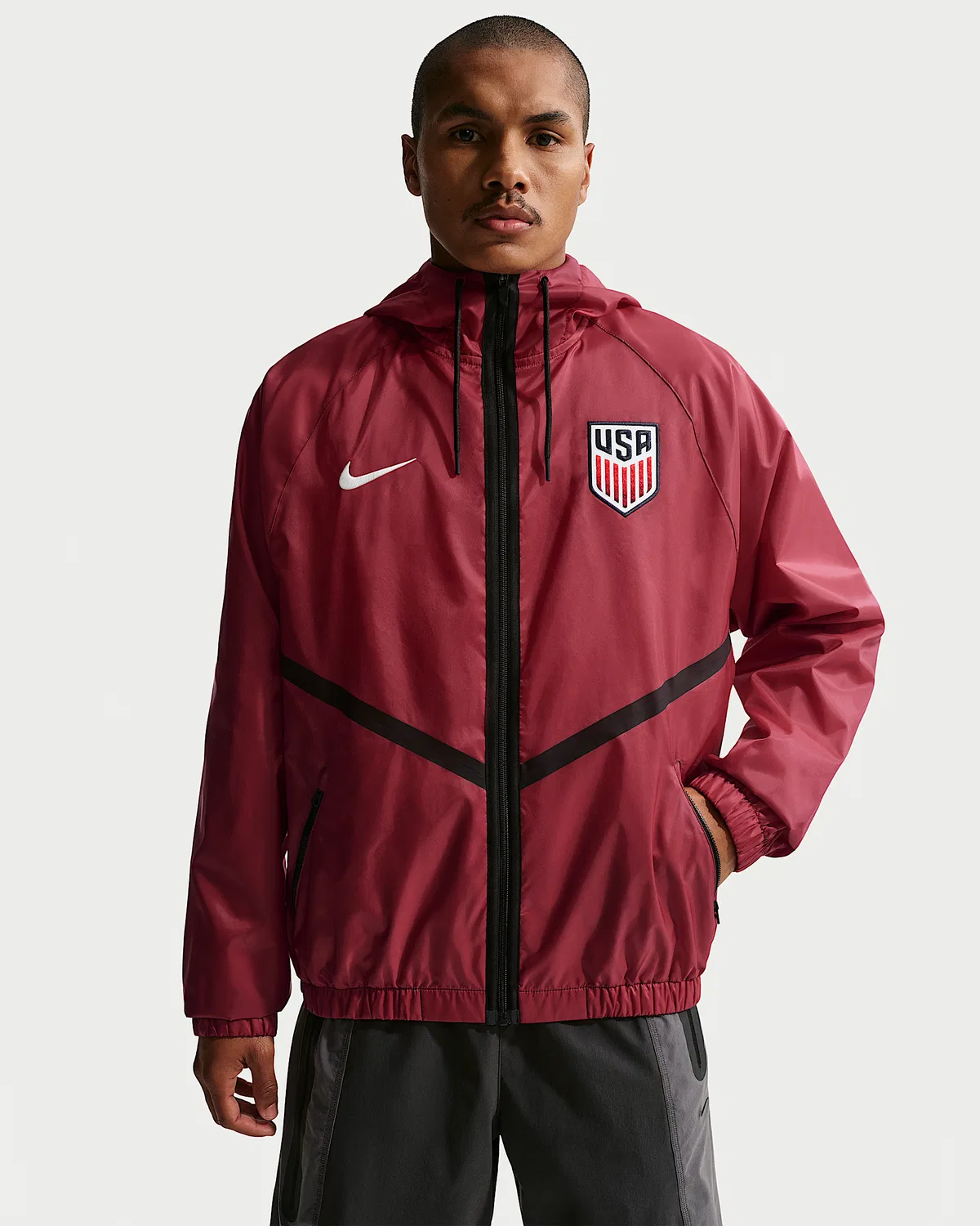 Мужская куртка Nike Dri-FIT Soccer Anthem Jacket USMNT, Team Red/Sail/Sail
